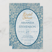 Blue Floral Brautparty Marigold William Morris Einladung (Vorne/Hinten)