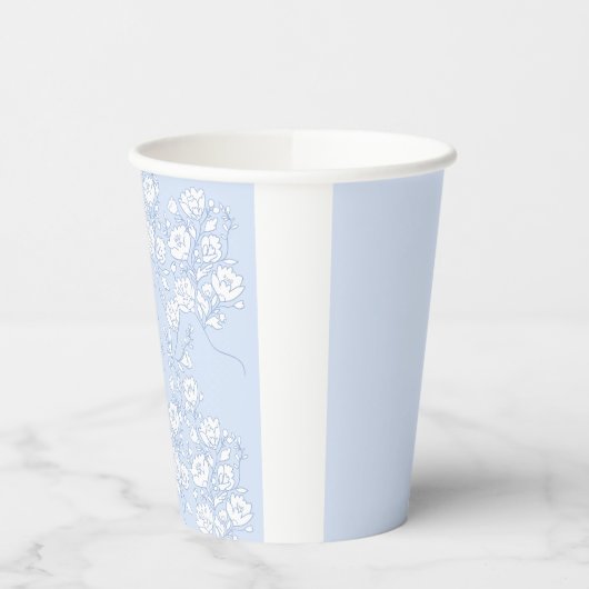 Blue Floral Brautparty Paper Cups Pappbecher (Links)