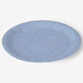 Blue Floral Brautparty Paper Dinner Teller (Schrägansicht)