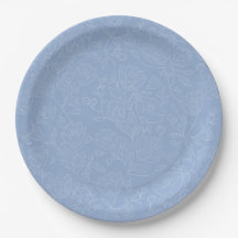 Blue Floral Brautparty Paper Dinner Teller
