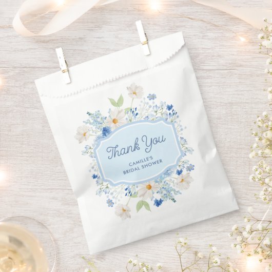 Blue Floral Brautparty Paper Fevor Bags Geschenktütchen (Ausgeschnitten)