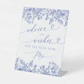 Blue Floral Brautparty Ratschläge und Wünsche Unte Sockelschild (Vorderseite)