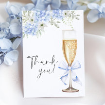 Blue Floral Brautparty Vielen Dank Card