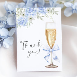 Blue Floral Brautparty Vielen Dank Card Dankeskarte