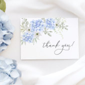 Blue Floral Brautparty Vielen Dank Card Dankeskarte
