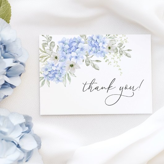 Blue Floral Brautparty Vielen Dank Card Dankeskarte