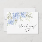 Blue Floral Brautparty Vielen Dank Card Dankeskarte (Vorderseite)