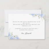 Blue Floral Brautparty Vielen Dank Card Dankeskarte (Rückseite)