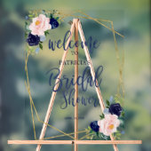 Blue Floral Brautparty Willkommen Acrylschild (Neutral)