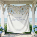 Blue Floral Bridal Bridal Shower Backdrop Banner Wandteppich<br><div class="desc">Create a beautiful focal point with this blue floral bridal shower banner backdrop featuring soft blooms and a delicate bow. Perfect behind the dessert table,  gift table,  or photo area to tie your bridal shower theme together.</div>