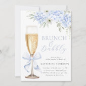 Blue Floral Bridal Brunch Shower Invitation Einladung (Vorderseite)