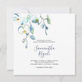 Blue Floral Bridal Dusche Einladungen (Vorderseite)
