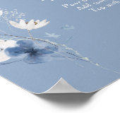 Blue Floral Bridal Shower Mimosa Sign Poster (Ecke)