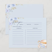 Blue Floral Bridal Shower Recipe Card  (Vorne/Hinten)