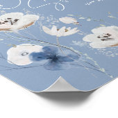 Blue Floral Bridal Shower Welcome Sign Poster (Ecke)