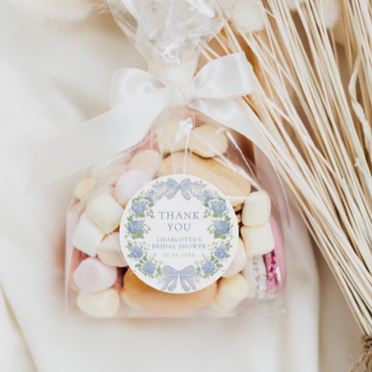 Blue Floral Bridal Tea Party Runder Aufkleber