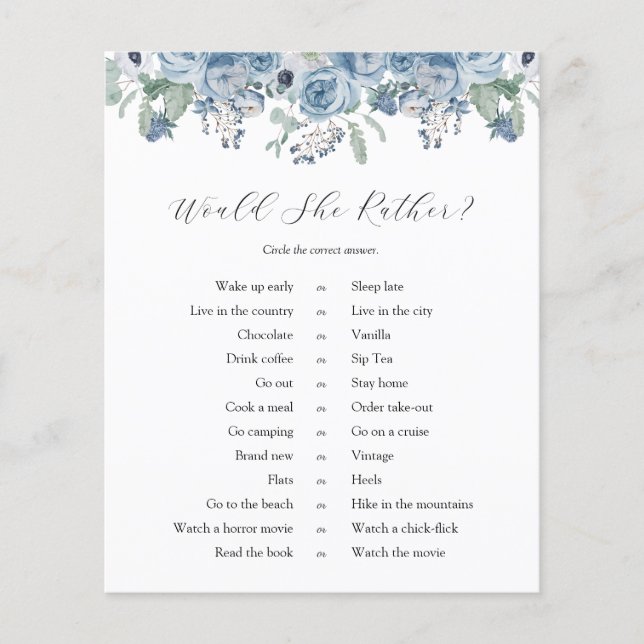 Blue Floral Bridal würde sie eher spielen (Vorderseite)