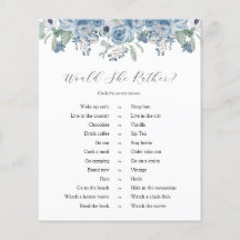 Blue Floral Bridal würde sie eher spielen