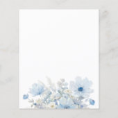 Blue Floral Budget 60. Geburtstag Einladung Flyer (Hinten)