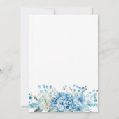 Blue Floral Bunny Baby Boy Dusche Einladung (Rückseite)