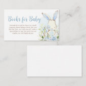 Blue Floral Bunny Rabbit Baby Shooting Book for Ba Begleitkarte (Vorne/Hinten)