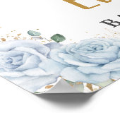 Blue Floral Bunny Rabbit Moon Baby Shower Welcome Poster (Ecke)