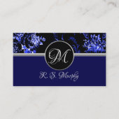 Blue Floral Business Card 2 Visitenkarte (Vorderseite)