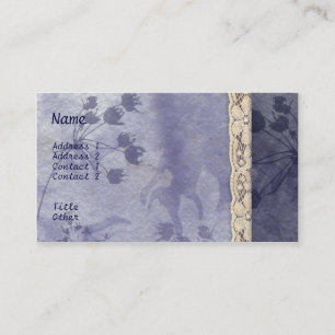 Blue Floral Business Card Visitenkarte