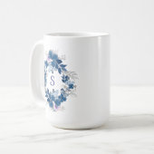 Blue Floral Butterfly Mug Kaffeetasse (Vorderseite Links)