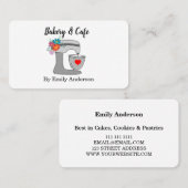 Blue Floral Cake Mixer Bakery Visitenkarte (Vorne/Hinten)