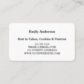 Blue Floral Cake Mixer Bakery Visitenkarte (Rückseite)