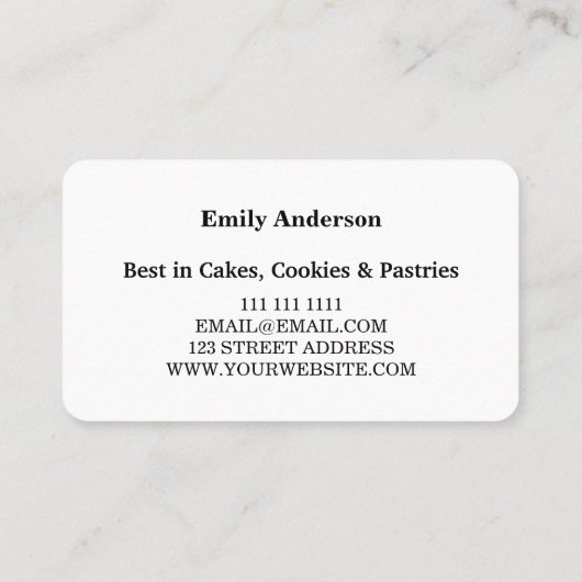 Blue Floral Cake Mixer Bakery Visitenkarte (Rückseite)