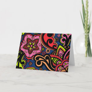 Blue Floral Card Karte