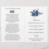 Blue Floral Catholic Latin Mass Wedding Program (Vorderseite)