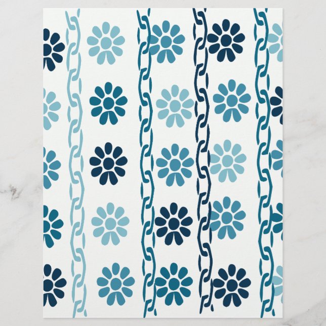 Blue Floral Chain Scrapbook (Vorderseite)