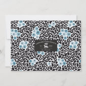 Blue Floral Cheetah Print mit/Custom Monogram & Na Dankeskarte (Rückseite)