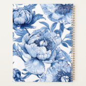 Blue Floral Chinoiserie Blume Name Modern Unveränd Planer (Rückseite)