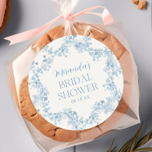 Blue Floral Chinoiserie Brautparty Sticker