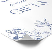 Blue Floral Chinoiserie Cards and Gifts Sign Poster (Ecke)