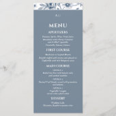 Blue Floral Chinoiserie Christian Wedding Menu Menükarte (Vorderseite)