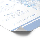 Blue Floral Chinoiserie Menü Sofortdownload Poster (Ecke)