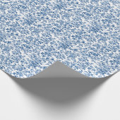 Blue Floral Chinoiserie Toile Geschenkpapier (Ecke)