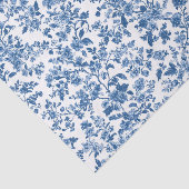 Blue Floral Chinoiserie Toile Gingham Seidenpapier (Ausschnitt)
