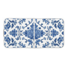 Blue Floral Chinoiserie White Watercolor