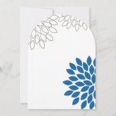 Blue Floral Chrysanthemum Hochzeitseinladungen Einladung (Rückseite)