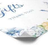 Blue Floral & Citrus Tee Party Karten und Geschenk Poster (Ecke)