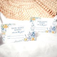 Blue Floral Citrus Thema Wie viele Kisses Game