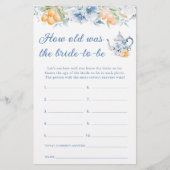 Blue Floral Citrus Wie alt ist die Braut, um zu sp (Vorderseite)