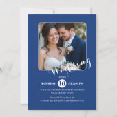 Blue Floral Classic Hochzeitseinladung Einladung (Rückseite)