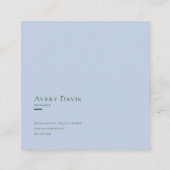 Blue Floral Cluster Geometric Frame Whimsical Quadratische Visitenkarte (Rückseite)